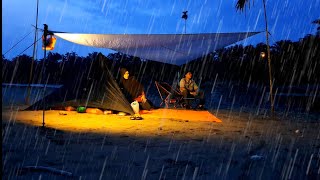 CAMPING IN HEAVY RAIN || Sleeping in HEAVY RAIN.