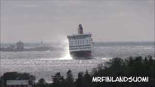 Viking Line MS Amorella In Hard Wind - Short Clip In SlowMotion.