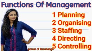 Functions Of Management | Planning, Organising, Staffing, Directing, Controlling | part 18