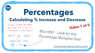 PERCENTAGES 1 | Dealing with percentage increase and decrease