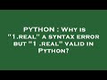 PYTHON : Why is 