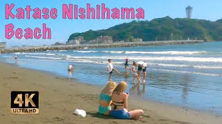 🇯🇵 GOOD Beach, BEAUTIFUL people and Fun at ENOSHIMA Katase Nishihama Beach ⎡ 4K ⎦