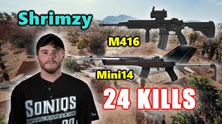 Soniqs Shrimzy - 24 KILLS - M416+Mini14 - SOLO - PUBG