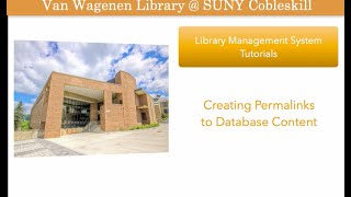 Creating Permalinks to Database Content