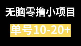 无脑零撸小项目，单号10-20+，详细教程