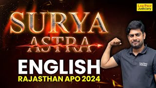 Rajasthan APO Exam 2024 : English | Surya Astra🔥| English for Rajasthan APO Exam | Surya Sir