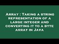 Array : Taking a string representation of a large integer and converting it to a byte array in Java