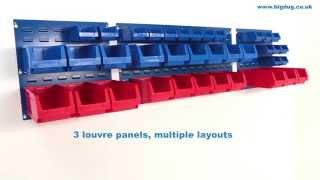 BiGDUG Plastic Bin Kit Mega Deal - 3 Louvre Panels, 64 Parts Bins