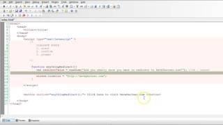Javascript Tutorial - 26 - Dialogue Boxes - alert, confirm