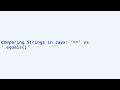 Comparing Strings in Java: Understanding the Difference Between '==' and '.equals()'