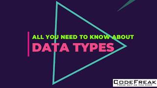 Data Types in JavaScript | Learn all the eight data types | #2 JavaScript tutorial Codefreak