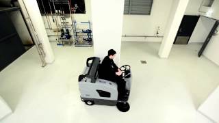 Nilfisk SW4000 –Ride-On Battery Warehouse Sweeper with High-Tip Hopper