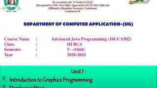 Graphics programming in advanced Java programming