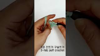 3코 긴뜨기 구슬뜨기 | 3-Hdc puff crochet