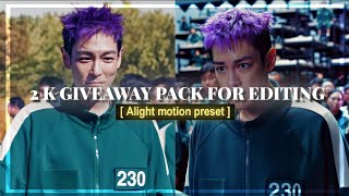 2K Giveaway pack Alight motion preset ( Coloring+shakes+effects )