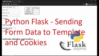 Python Flask - Sending Form Data to Template and Cookies