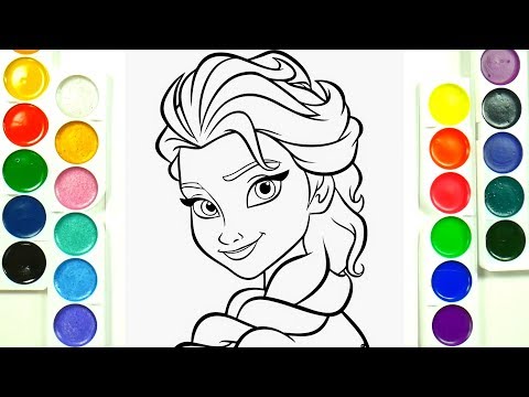 Принцесса с собачкой раскраска красками видео для детей Princess with the dog co