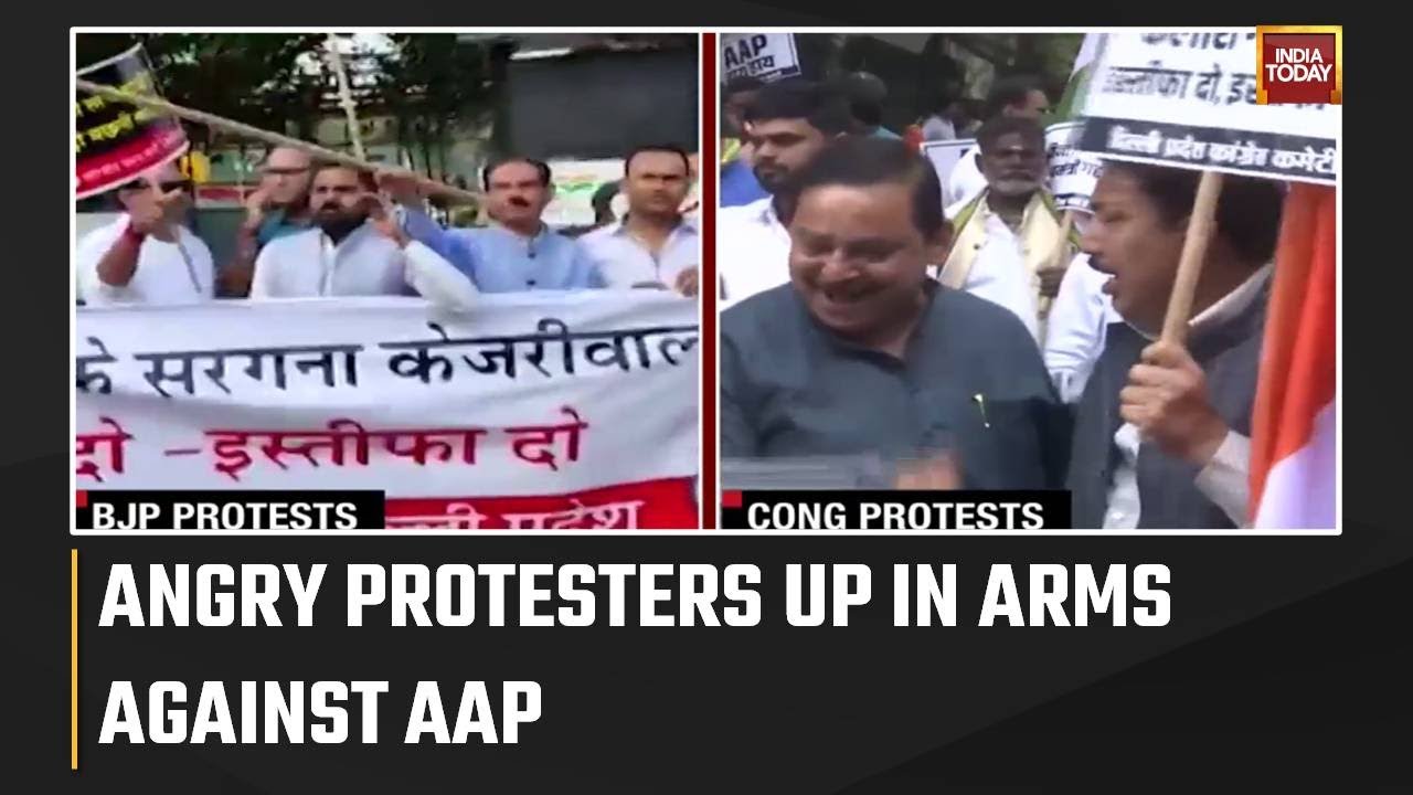 Delhi Congress Stages Protest In Delhi, BJP & Congress Hit Streets ...