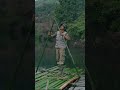 Make a floating raft from forest bamboo.