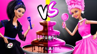 Pink vs Black Color Challenge! 10 Barbie DIYs