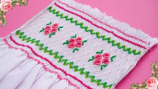 How to Embroider Honeycomb or Smock Stitch + Gather Fabric by Hand