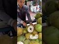 Fresh coconut water cutting skills