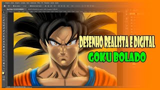 DESEMHO REALISTA E DIGITAL GOKU 3D BOLADO DIGITAL PAINT DRAW!