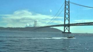 舞子公園近くより明石海峡大橋を望む５　Akashi Kaikyo Bridge【HD】１０８０ｐ