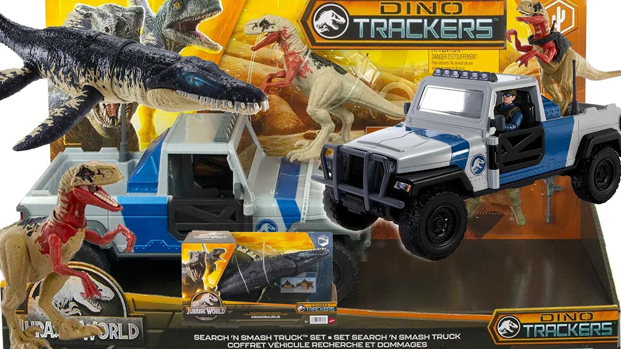 TOY REVEAL Jurassic World Dino Trackers Search N Smash Truck Set ...