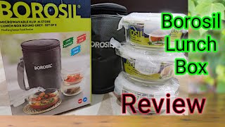 BOROSIL-Glass lunch box(400ml)| Set of 3 | Microwave safe|Review 🤗#Borosil#Lunchbox#Office#Review.