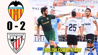 Valencia VS Athletic Bilbao 0-2 All goals highlights (live commentary)