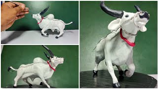 Sculpting: Clay Bull Making From Polymer clay Tutorial | Clay Cow | Clay Animals | Diy Cow Clay