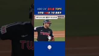 kbo 팀타율 순위 top5