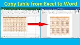 How to Copy table with too many columns from Excel to Word
