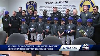 Baseball team donates 131 blankets to every officer on the Fayetteville police force