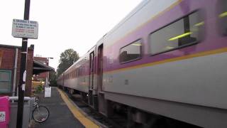 MBTA Trains in Needham MA.