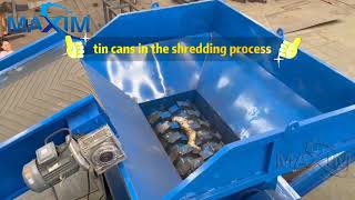 Large Tin Bucket Shredding Machine #shredder #metal