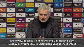 Jose complains about schedule after 3-0 loss to City