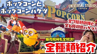 [ユニバポップコーン全制覇] 全7種類の味と全6種類のポップコーンバケツ全紹介[USJ]