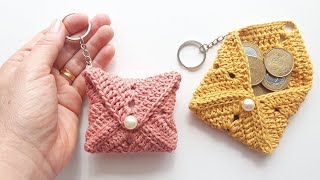 CROCHET POUCH FOR PHONE OR COINS WITHOUT SEWING