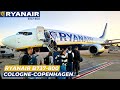 TRIP REPORT / early morning RYANAIR flight! / Cologne Bonn to Copenhagen / Ryanair Boeing 737-800