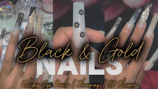 BLACK & GOLD WINTER NAILS 🖤✨️❄️ | WHAT IS YOUR PREDICTION FOR 2025? 🔮✨️ New Years Resolutions