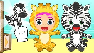 BEBÉS ALEX Y LILY se disfrazan de cebra y jirafa 🦓🦒 Dibujos animados para niños