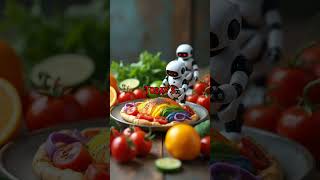 Enchanting Mini Robot Chefs: A Dazzling Rainbow Fruit Salad Adventure!