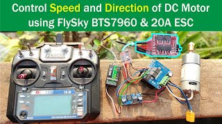 BTS7960 と 20A ブラシ付き ESC を使用した FlySky 送信機による DC モーターの速度と方向の制御