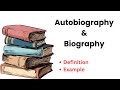 Autobiography and Biography in english literature|| Difference between autobiography and biography