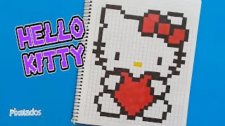 COMO DIBUJAR A HELLO KITTY EN PIXEL ART - PIXELADOS