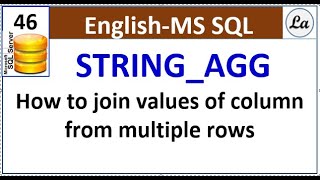 String_Agg | SQL Server Tutorial | MS SQL Server Function