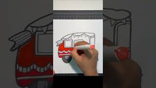 How to draw a CAMPER VAN #shorts