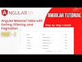 Implementing Angular Material Table with Sorting, Filtering, and Pagination using Angular | Part 1